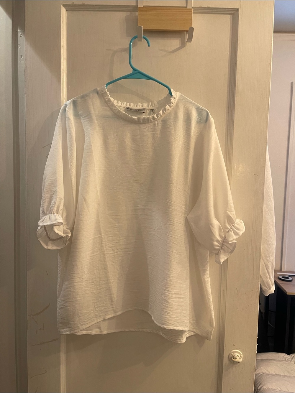 Patrizia Luca | Ruffled Balloon Sleeve Blouse in White